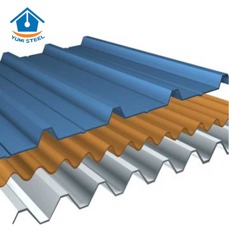 Techo ondulado laminado en frío / hoja de acero de metal de pared